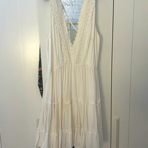 White cotton Beach, Date Night, Vacation, Islands Dress